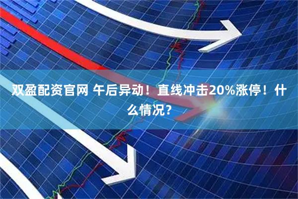 双盈配资官网 午后异动！直线冲击20%涨停！什么情况？