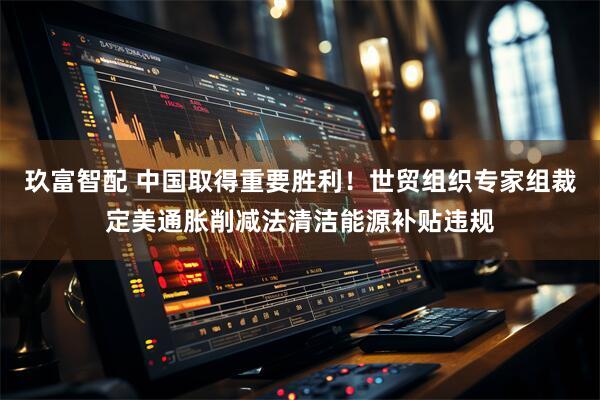 玖富智配 中国取得重要胜利！世贸组织专家组裁定美通胀削减法清洁能源补贴违规